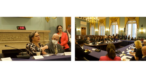 Photos of Rep. McClellan attending a roundtable with federal employees.