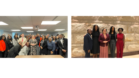Photos of Rep. McClellan smiling with VSU students and members of the Washington Bar Association.