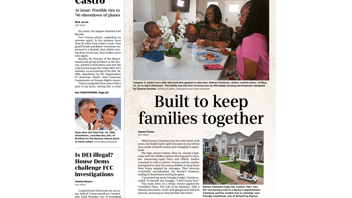 Image of USA Today front page.