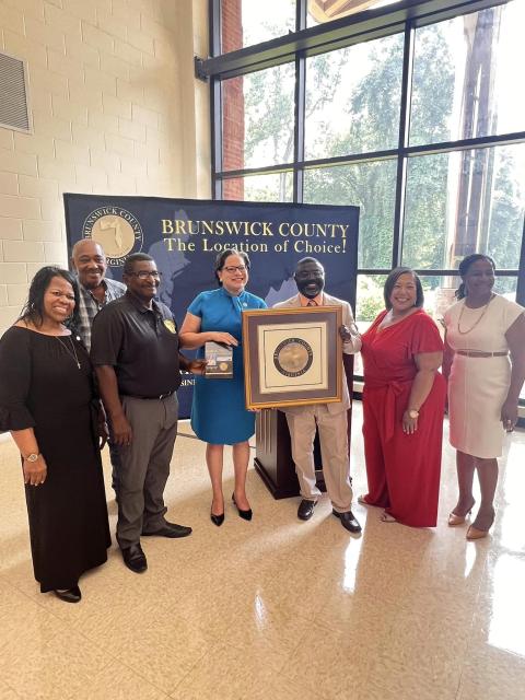 Rep. McClellan with Brunswick leadership at her new office opening