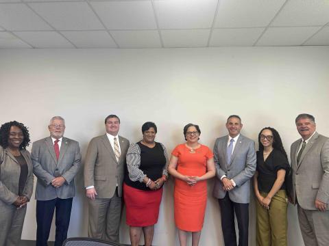 Rep. McClellan stands with leadership from Charles City County, Prince George County, & Dinwiddie County.