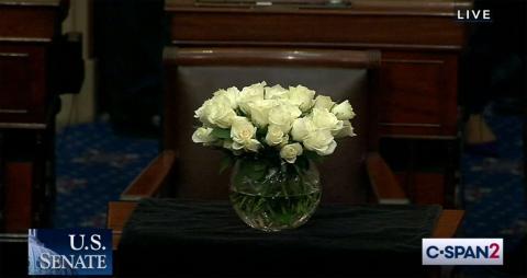 Flowers in memory of Rep. Feinstein
