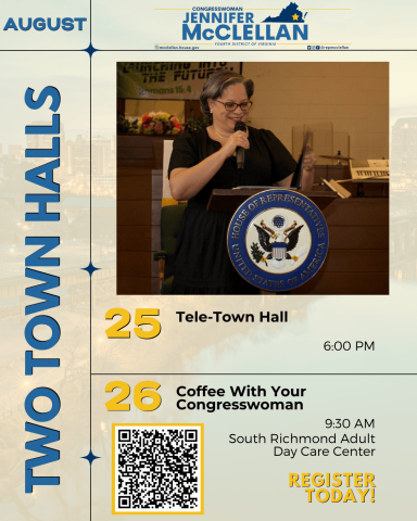 Graphic for August town halls.