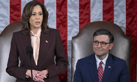VP Kamala Harris presiding over the Joint Session of Congress
