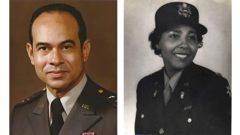 Portraits of Lt. Gen. Gregg and Lt. Col. Adams.