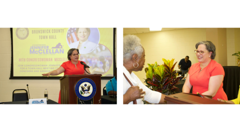 Photos of Rep. McClellan at the Brunswick Town Hall.