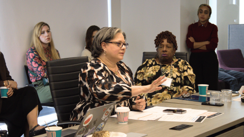 Photo of Rep. McClellan speaking at an Earthjustice reporter breakfast.
