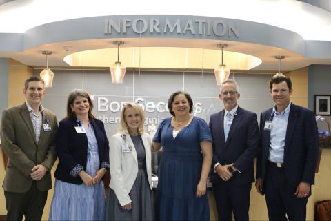 Photo of Rep. McClellan with hospital leadership at Southern Virginia Medical Center in Emporia.