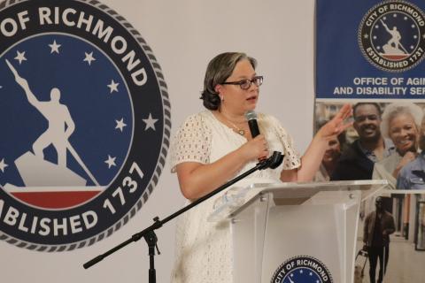 Photo of Rep. McClellan at her Richmond senior-focused town hall.