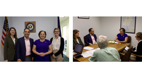 Photo of Rep. McClellan meeting with HOME of VA and Virginia Housing Alliance.