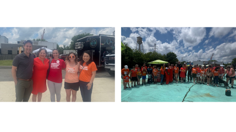 Photos of Moms Demand Action and Everytown Wear Orange event.