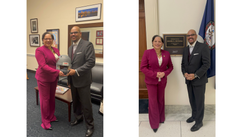 Rep. McClellan and Virginia Union University President Hakim Lucas. 