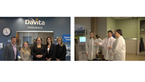Photos of Rep. McClellan touring the DaVita Puddledock Dialysis Center.