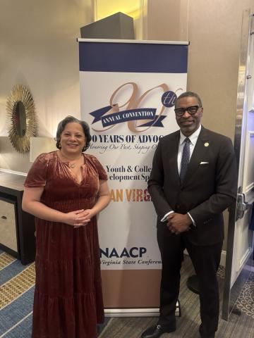 Photo of Rep. McClellan with the NAACP national president at the 90th anniversary gala.
