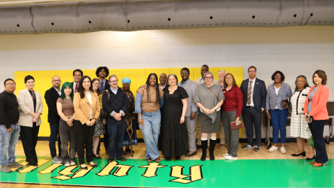 Photo of Rep. McClellan with community resource providers, faith leaders and advocates hosted by City Council Member Nicole Jones.