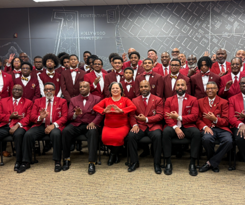 Photo of Rep. McClellan with Kappa Alpha Psi