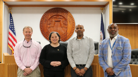 Photo of Rep. McClellan with local elected officials.
