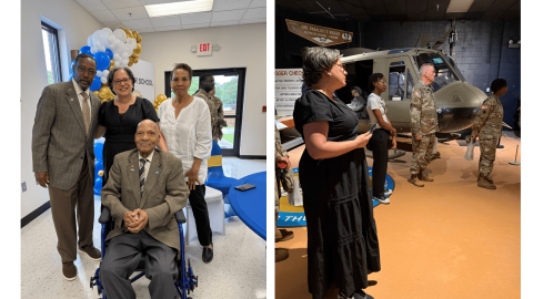 Photos of Rep. McClellan at the Quartermaster 250th ceremony and museum tour.