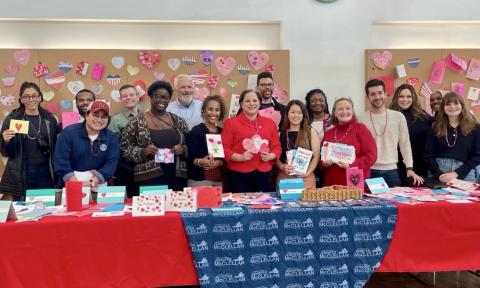 Rep. McClellan and her staff at Richmond VA Medical Center with valentines.